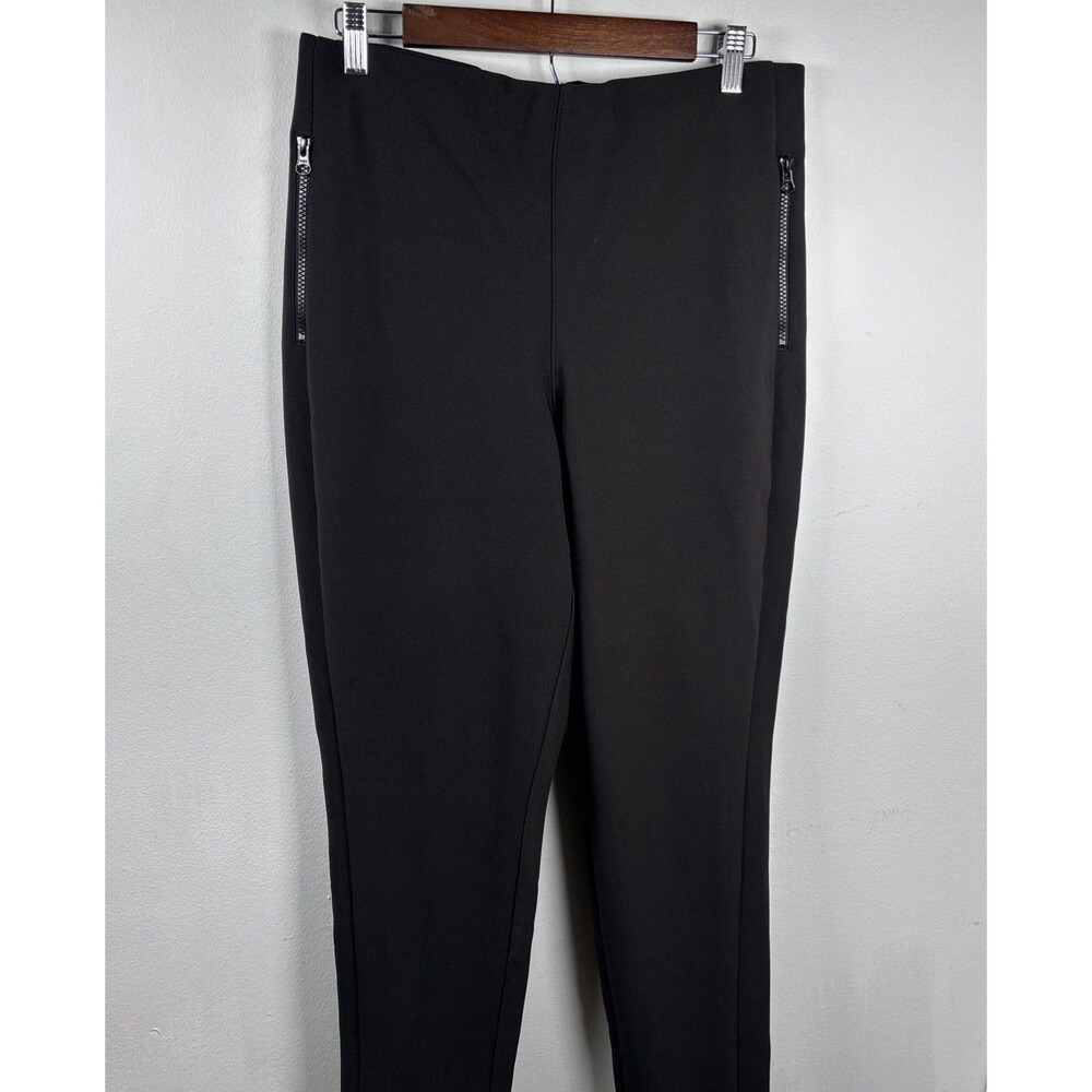HFX Winter Tech Pants Womens L Black Fleece Lined Stretch Zip Pocket Pull On - Picture 8 of 11